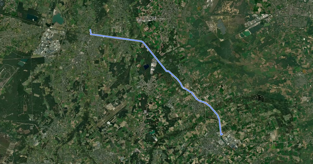 Маршрут F78 Fietssnelweg Bree - Pelt на спутниковом снимке