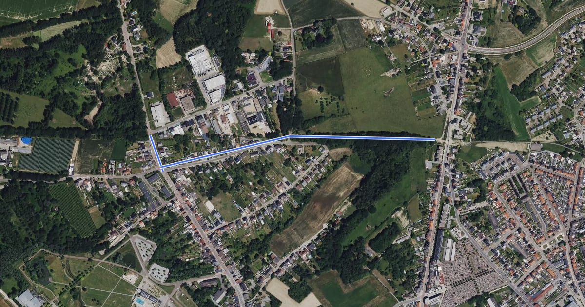 Маршрут F79 Fietssnelweg Mulken - Tongeren на спутниковом снимке