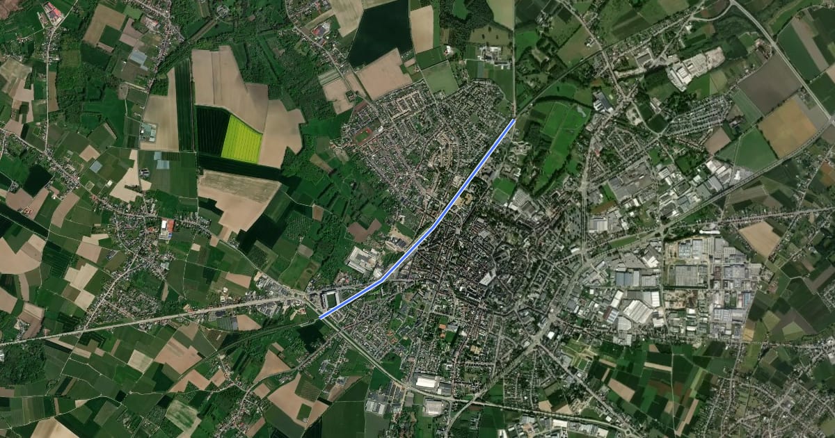 Маршрут F79 Fietssnelweg Sint-Truiden (wenslijn) на спутниковом снимке