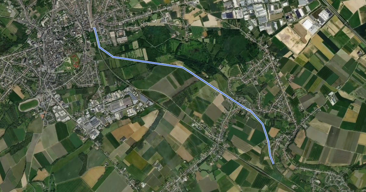 Маршрут F791 Fietssnelweg Tongeren - Bassenge (Sluizen) на спутниковом снимке