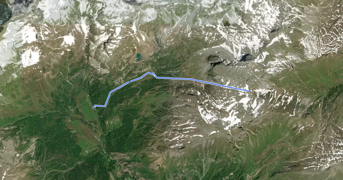 Маршрут F99 - Alpe Veglia - Passo di Valtendra на спутниковом снимке