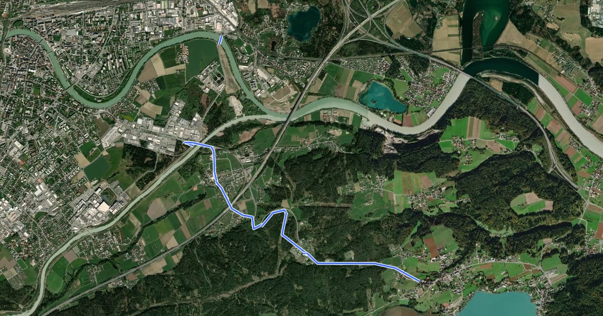 Маршрут Faaker See Radweg на спутниковом снимке