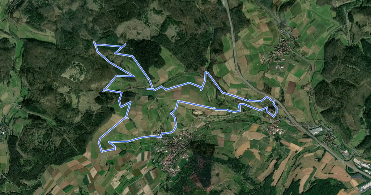 Маршрут Fabelweg "Raboldshäuser Ritterweg" на спутниковом снимке