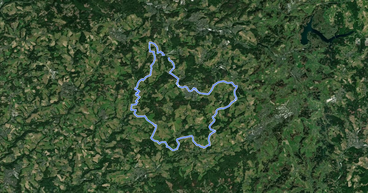 Маршрут Fachwerkroute на спутниковом снимке