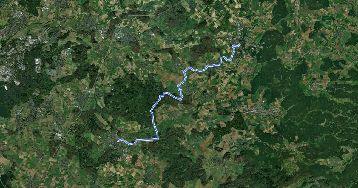 Маршрут Fachwerkwanderweg на спутниковом снимке