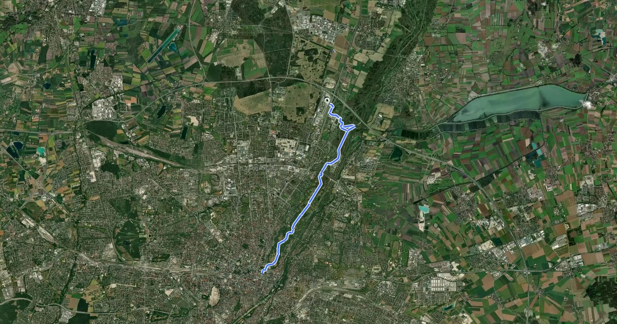 Маршрут Fahrradhauptroute Arena via Englischer Garten на спутниковом снимке