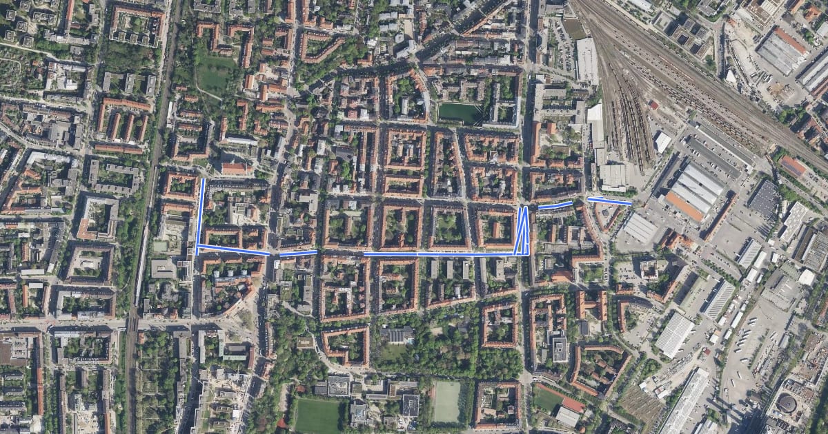 Маршрут Fahrradhauptroute Querverbindung Großmarkt - Margaretenplatz на спутниковом снимке