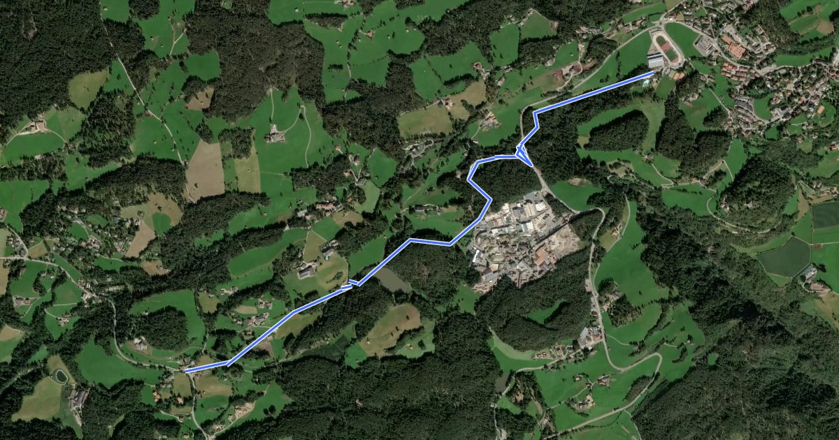 Маршрут Fahrradweg Klobenstein-Oberbozen на спутниковом снимке