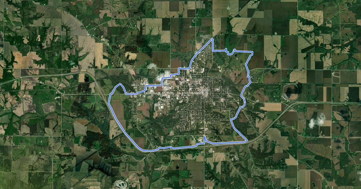 Маршрут Fairfield Loop на спутниковом снимке