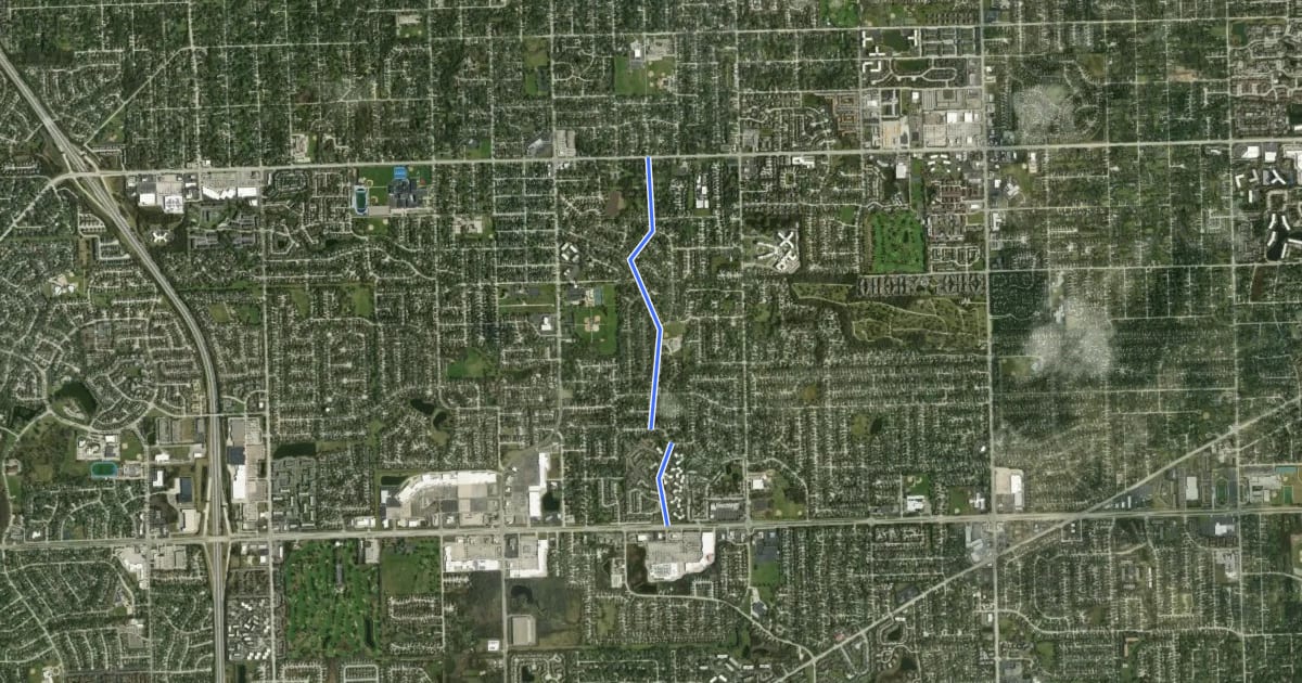 Маршрут Fairmount Avenue на спутниковом снимке