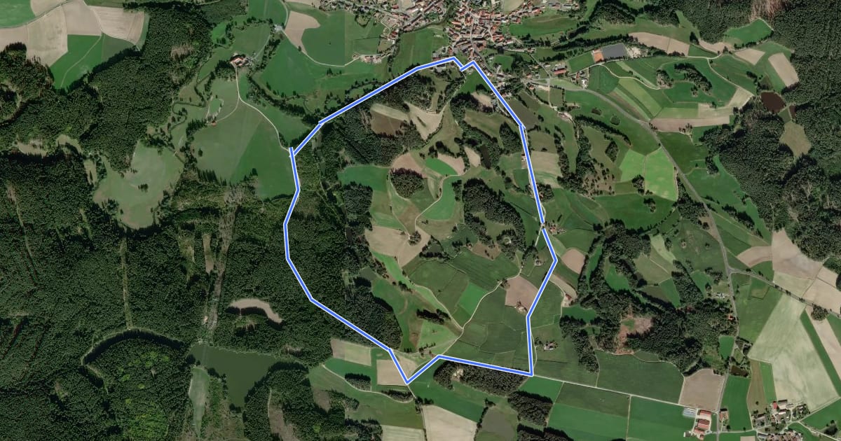 Маршрут Falkenberg Rundwanderweg 5 на спутниковом снимке