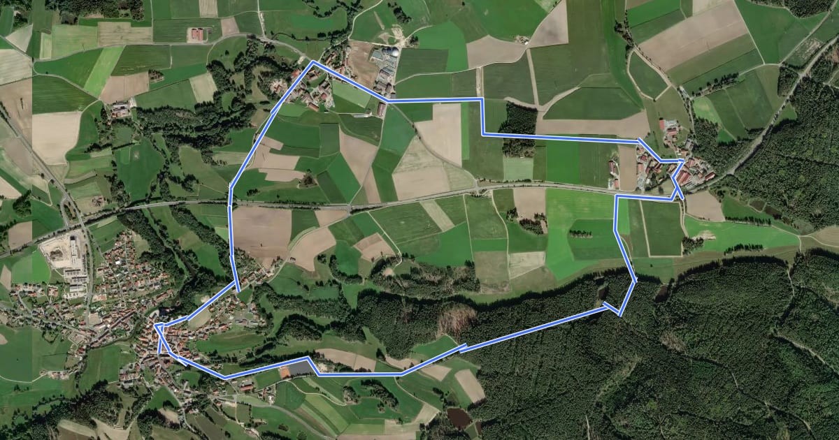 Маршрут Falkenberg Rundwanderweg 6 на спутниковом снимке