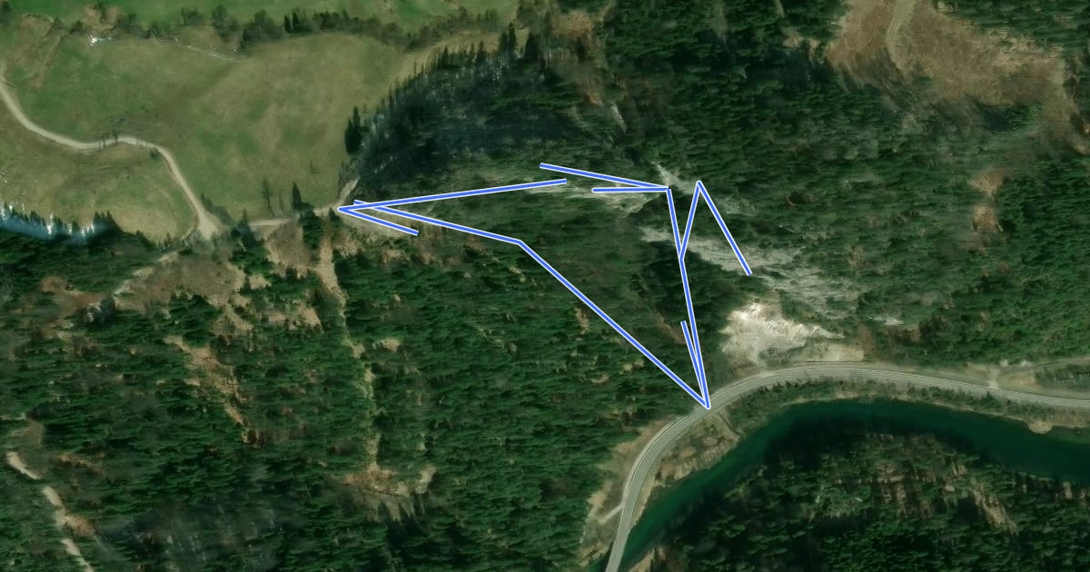 Маршрут Falkensteig Klettersteig на спутниковом снимке