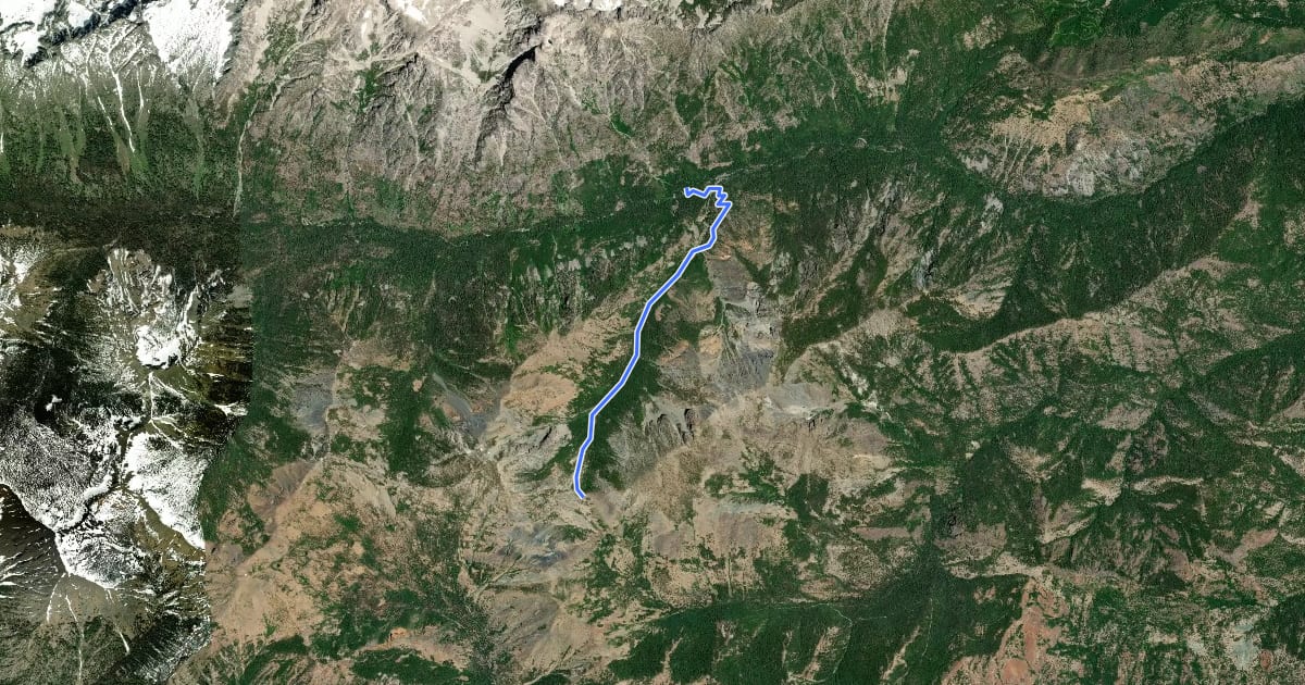 Маршрут Falls Creek Trail на спутниковом снимке