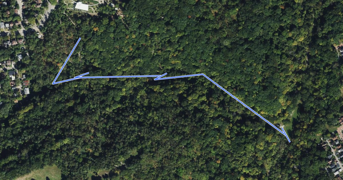 Маршрут Falls Ravine Trail на спутниковом снимке