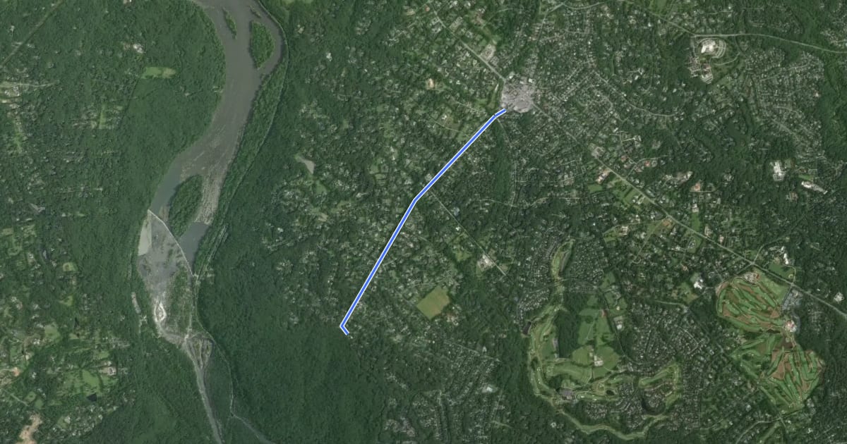 Маршрут Falls Road Trail на спутниковом снимке
