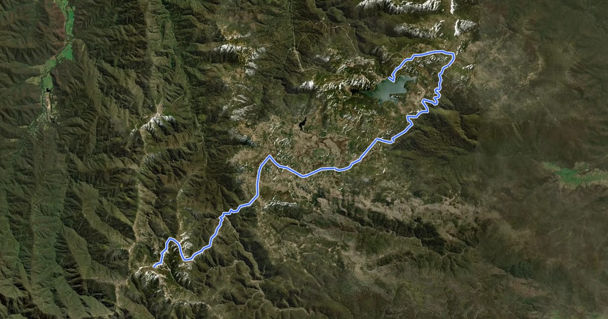 Маршрут Falls to Hotham Alpine Crossing на спутниковом снимке