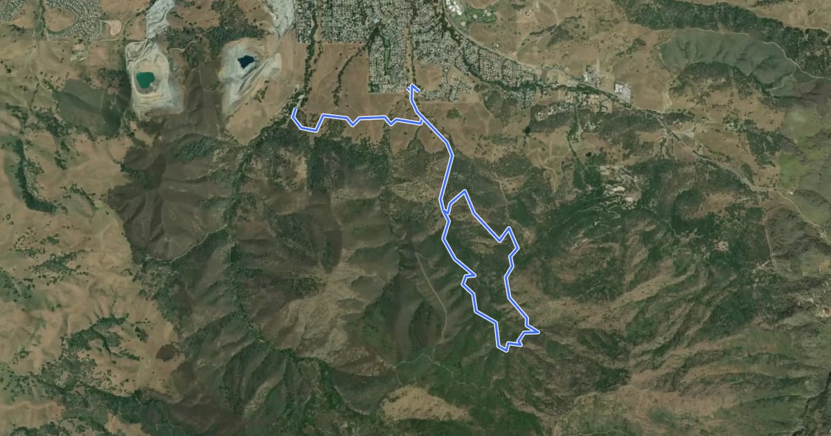 Маршрут Falls Trail Loop на спутниковом снимке