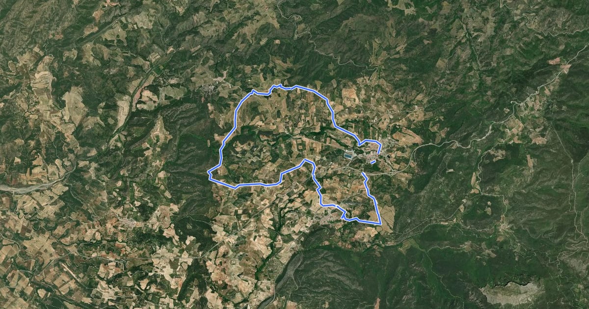 Маршрут Falset - Bellmunt del Priorat- Marçà - Falset на спутниковом снимке