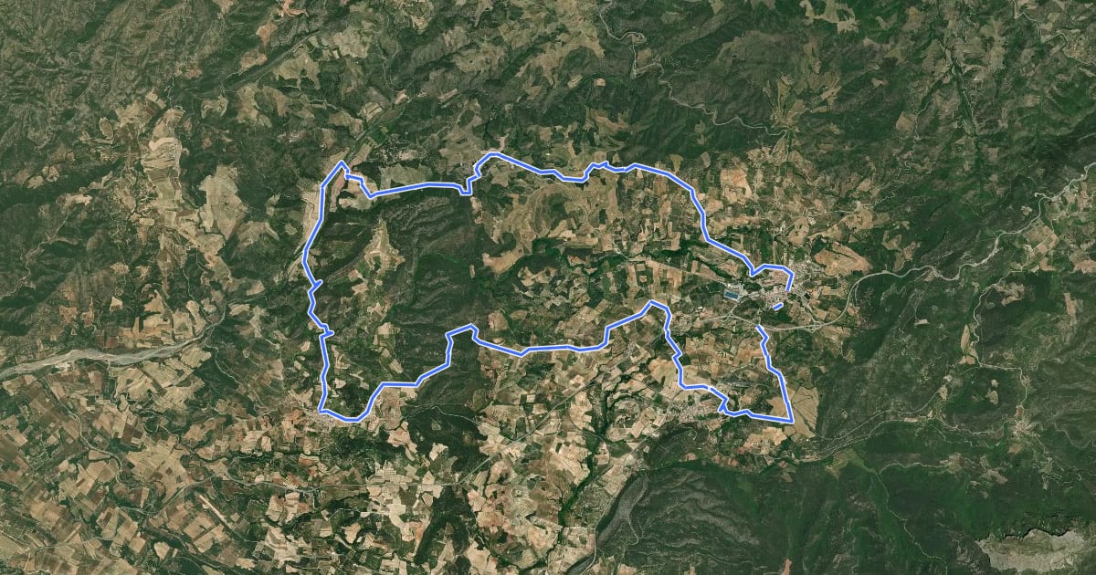 Маршрут Falset - Bellmunt - El Masroig - Marçà - Falset на спутниковом снимке