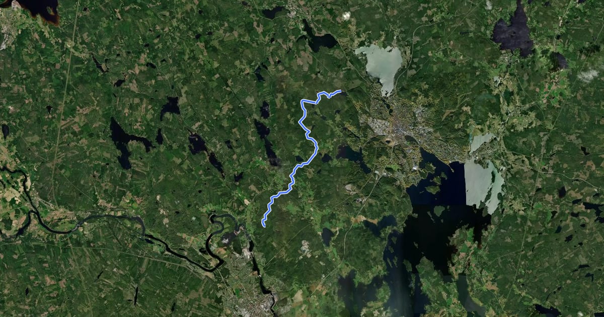 Маршрут FalunBorlänge-spåret на спутниковом снимке