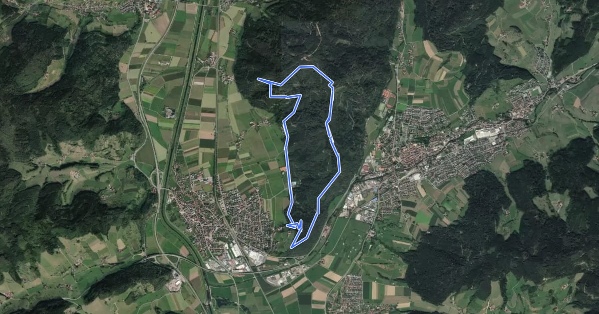 Маршрут Familien-Panoramaweg Biberach на спутниковом снимке