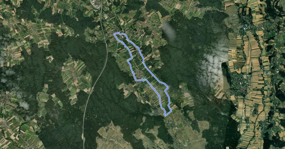 Маршрут Familien-Radweg на спутниковом снимке