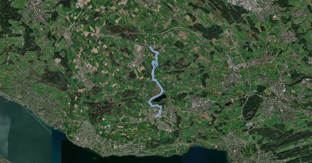 Маршрут Familien-Wanderweg Hombrechtikon Post - Grüningen Haufland на спутниковом снимке