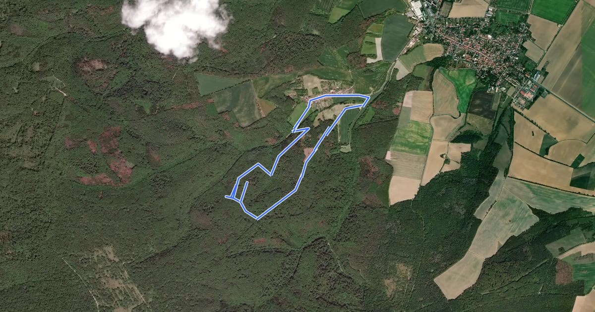 Маршрут Familienwanderweg Rabenswald на спутниковом снимке