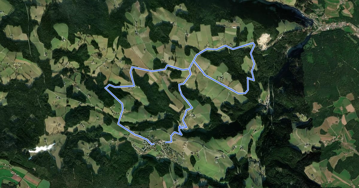 Маршрут FamilyBike Wenigzell - Wadlzwicker Runde на спутниковом снимке