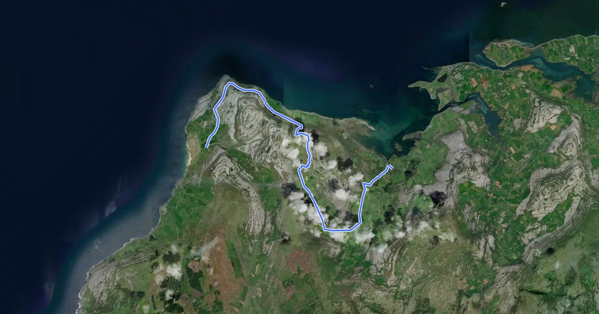 Маршрут Fanore to Ballyvaughan Trek на спутниковом снимке
