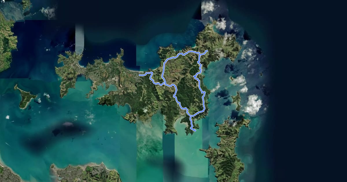Маршрут Far End Adventure: Onetangi to Man O' War Loop на спутниковом снимке