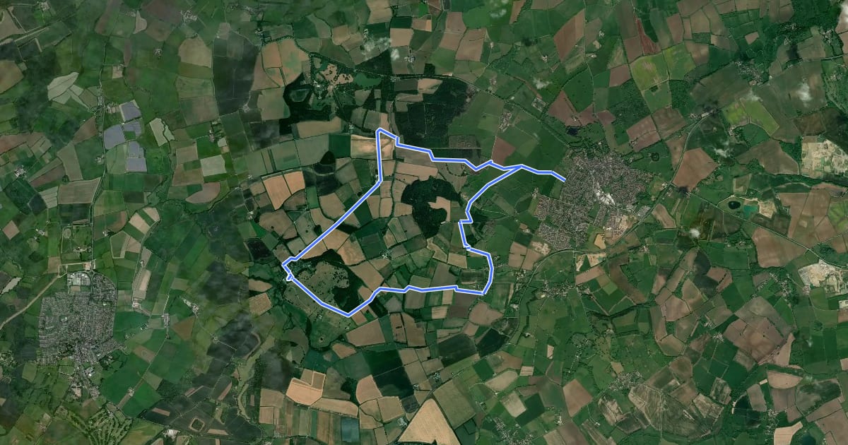 Маршрут Faringdon Walk, Coleshill на спутниковом снимке