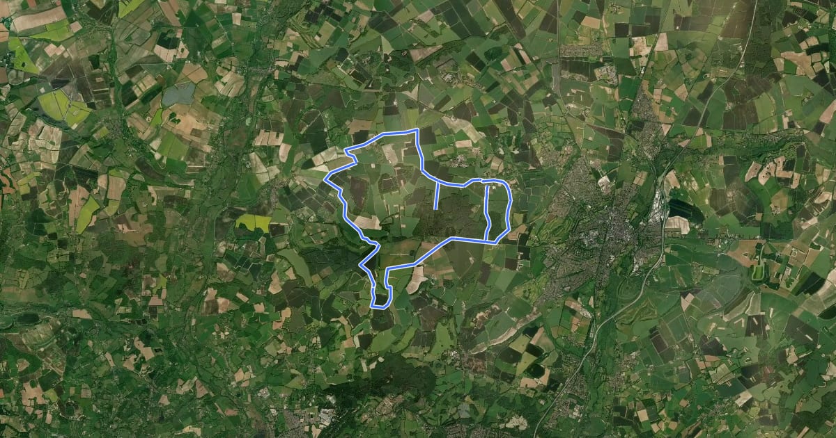 Маршрут Farley Mount Off Road Cycle Trail на спутниковом снимке