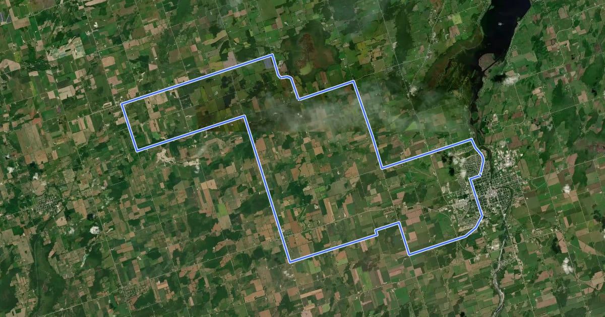 Маршрут Farm Country Ramble на спутниковом снимке