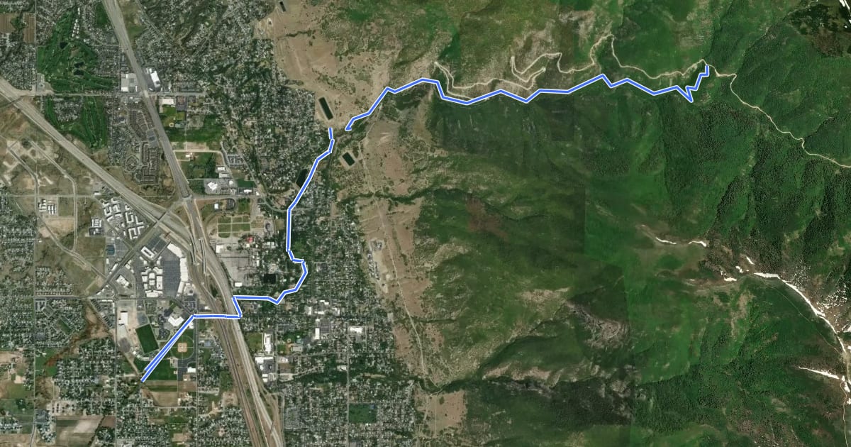Маршрут Farmington Creek Trail на спутниковом снимке