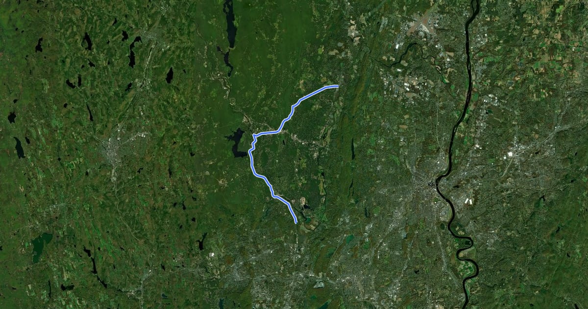 Маршрут Farmington River Trail на спутниковом снимке
