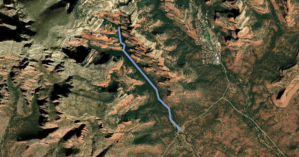Маршрут Fay Canyon #53 на спутниковом снимке