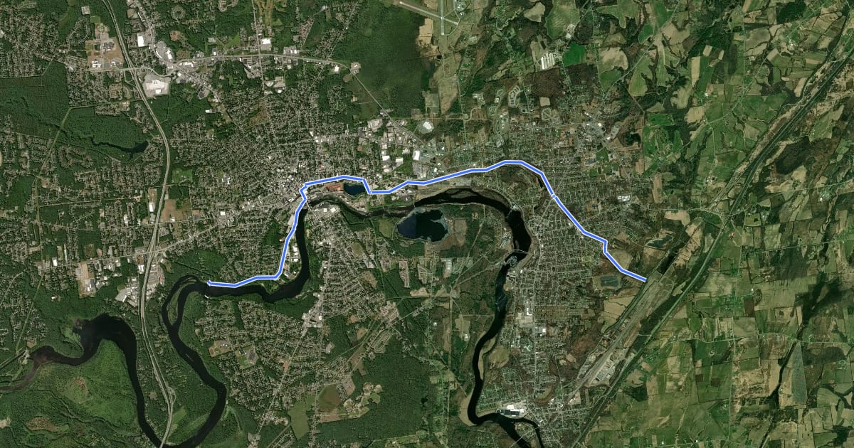 Маршрут Feeder Canal Heritage Trail на спутниковом снимке