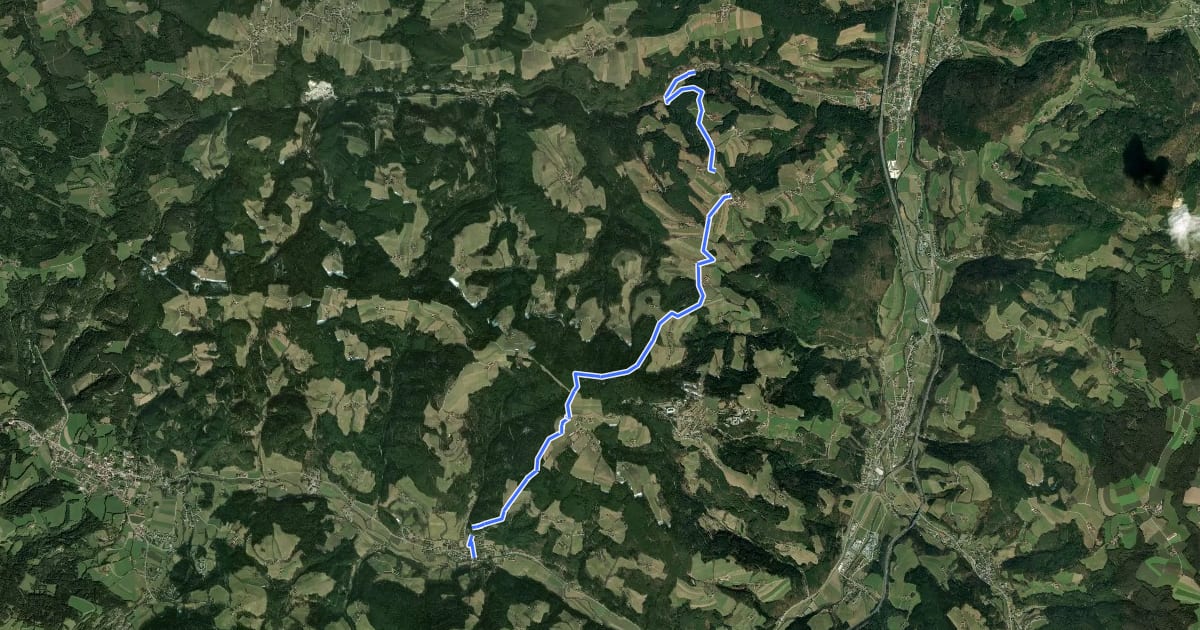 Маршрут Feistritz am Wechsel - Hollabrunner Riegel (Gasthof zur Schönen Aussicht) - Eben - Kirchau на спутниковом снимке