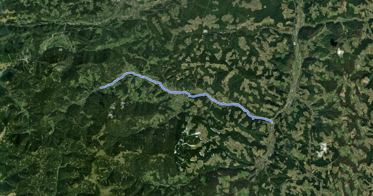 Маршрут Feistritztal Radweg на спутниковом снимке