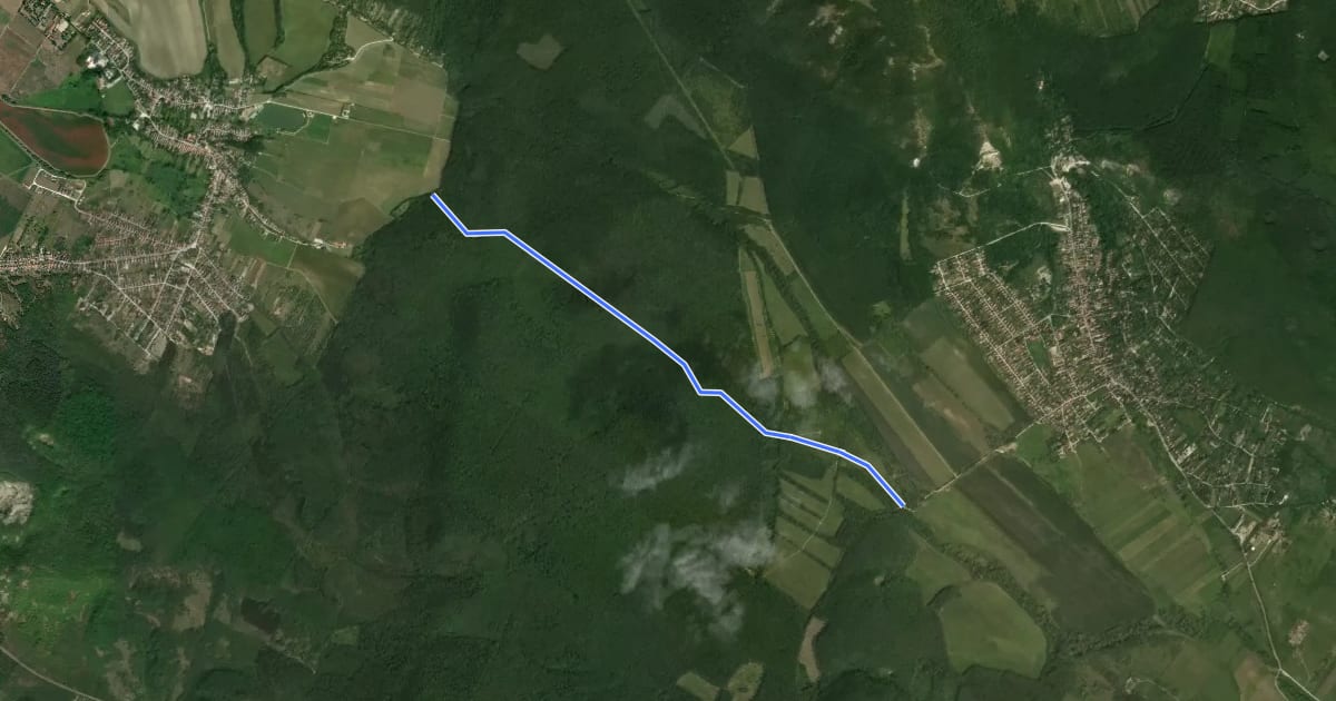 Маршрут fekete lovasút ( Pilisszántó - Piliscsév) на спутниковом снимке