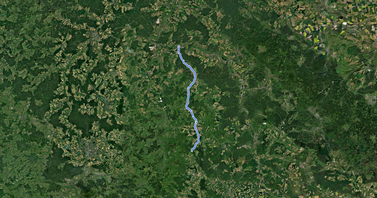 Маршрут Feldatalradweg на спутниковом снимке