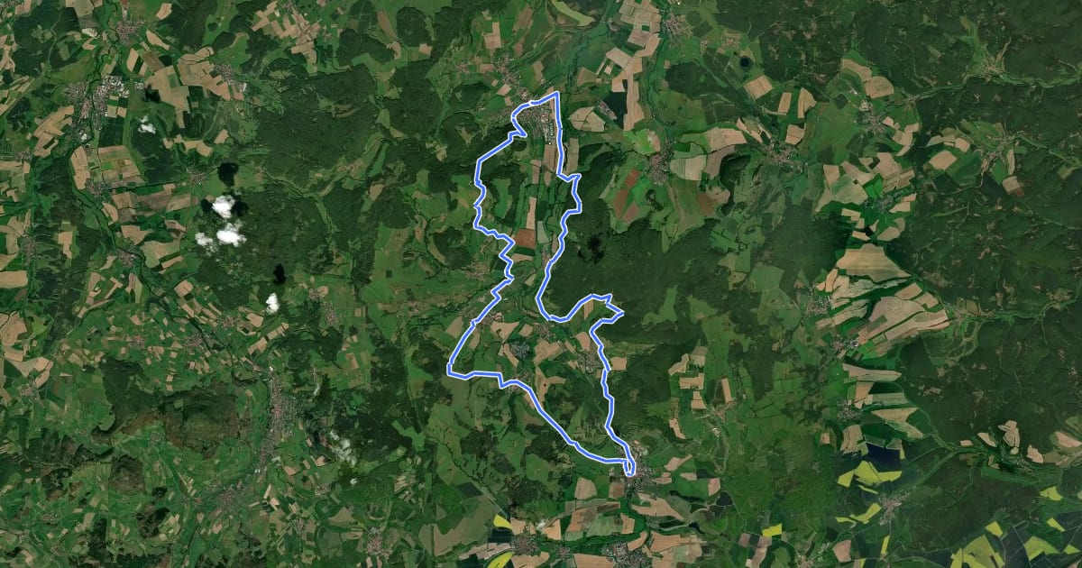 Маршрут Feldatalrundweg на спутниковом снимке