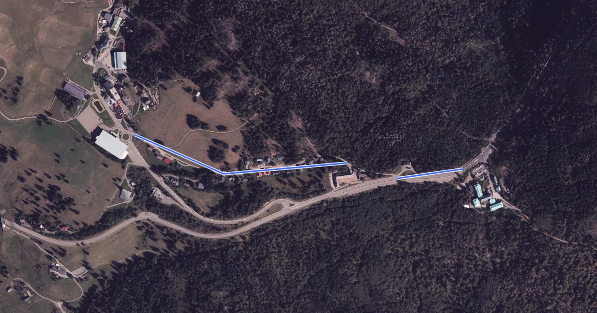 Маршрут Feldberg Klusenhang - Feldberger Hof на спутниковом снимке