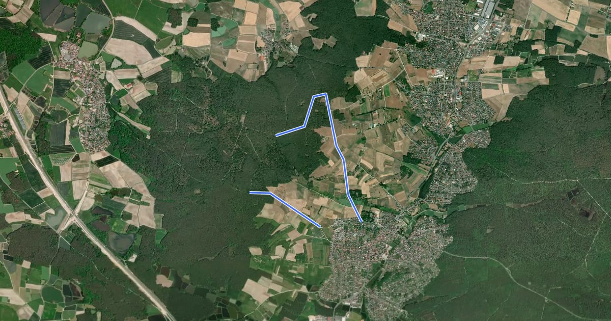 Маршрут Feldhasenweg на спутниковом снимке