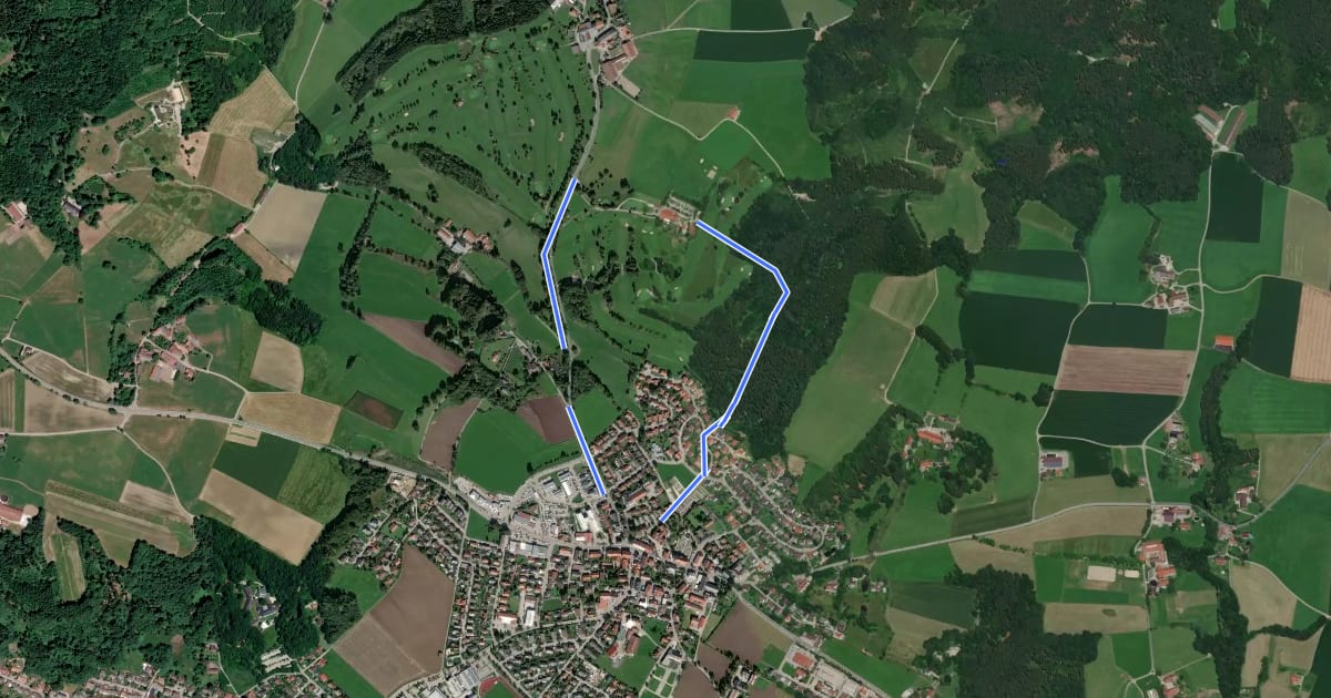 Маршрут Feldkirchner Kreuzweg на спутниковом снимке