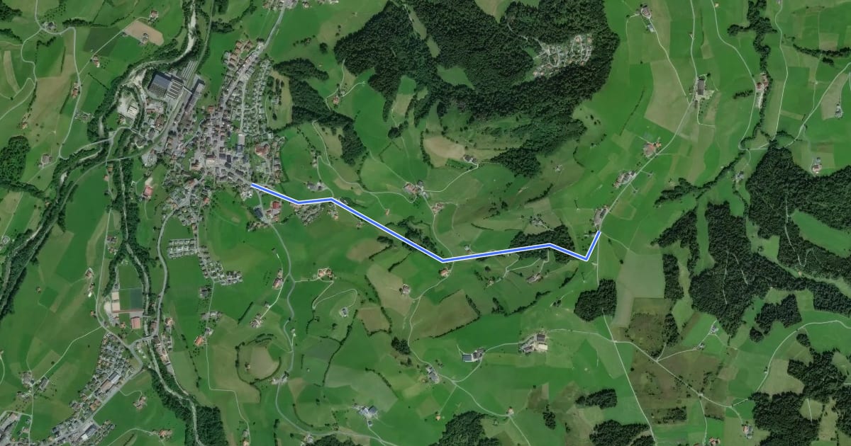 Маршрут Feldmoos - Entlebuch на спутниковом снимке