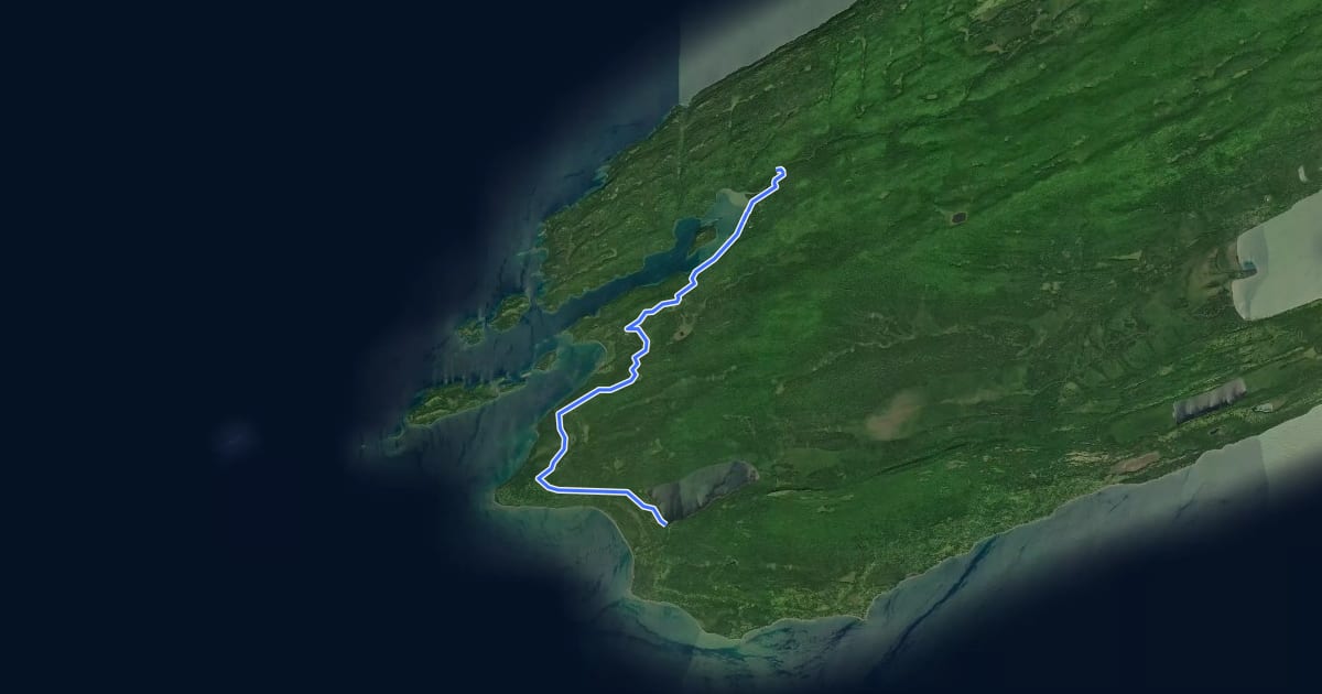 Маршрут Feldtmann Lake Trail на спутниковом снимке
