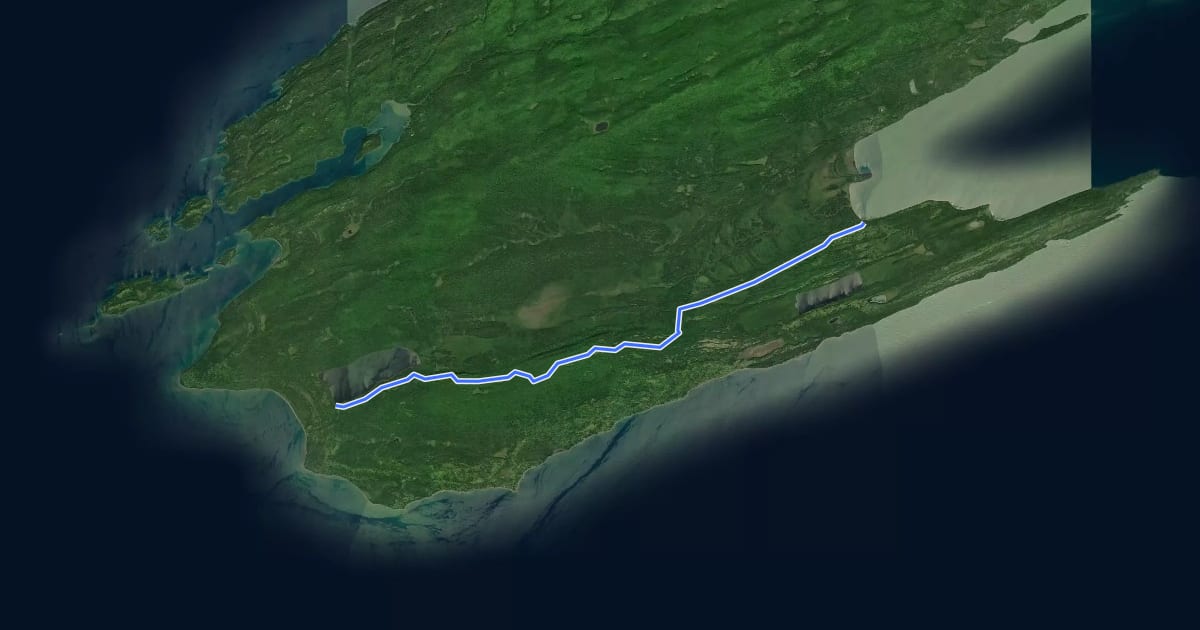 Маршрут Feldtmann Ridge Trail на спутниковом снимке